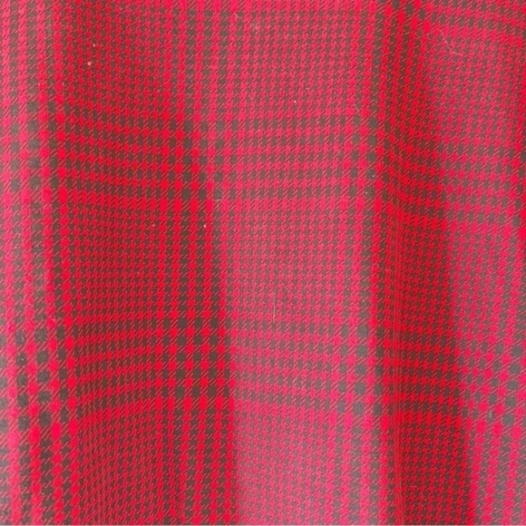 J. Jill | Simply Supima Red Black Houndstooth Plaid Cotton Tunic Top, Large - Picture 3 of 6